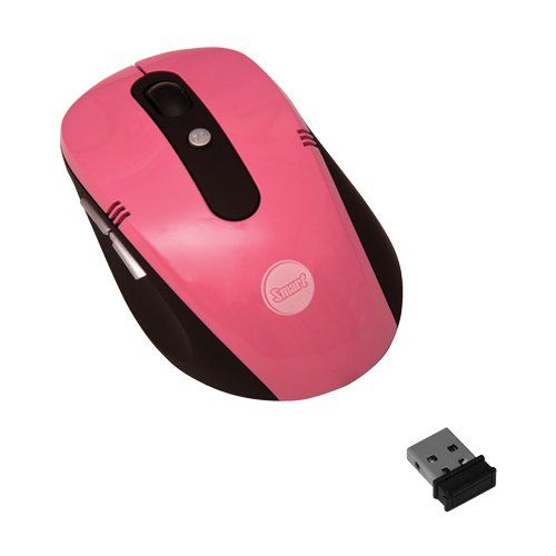 Mouse Óptico Sem Fio 2,4GHz ST902 Rosa SMART