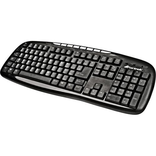 Teclado Multimídia MK101BS USB Preto e Prata FORTREK